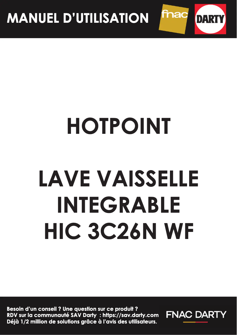 Page n°1 - Manuel utilisateur Hotpoint HIC 3C26N WF