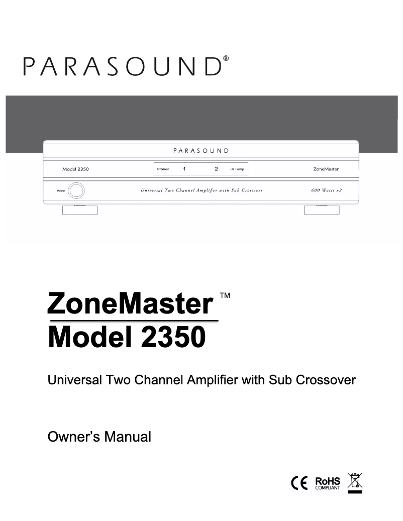 Image de la première page du manuel de l'appareil ZoneMaster 2350