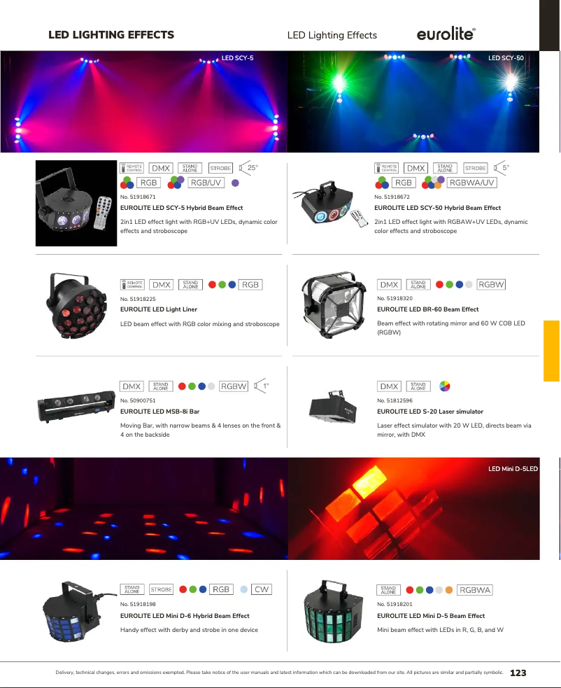 Page n°1 - Catalogue Eurolite LED SCY-5