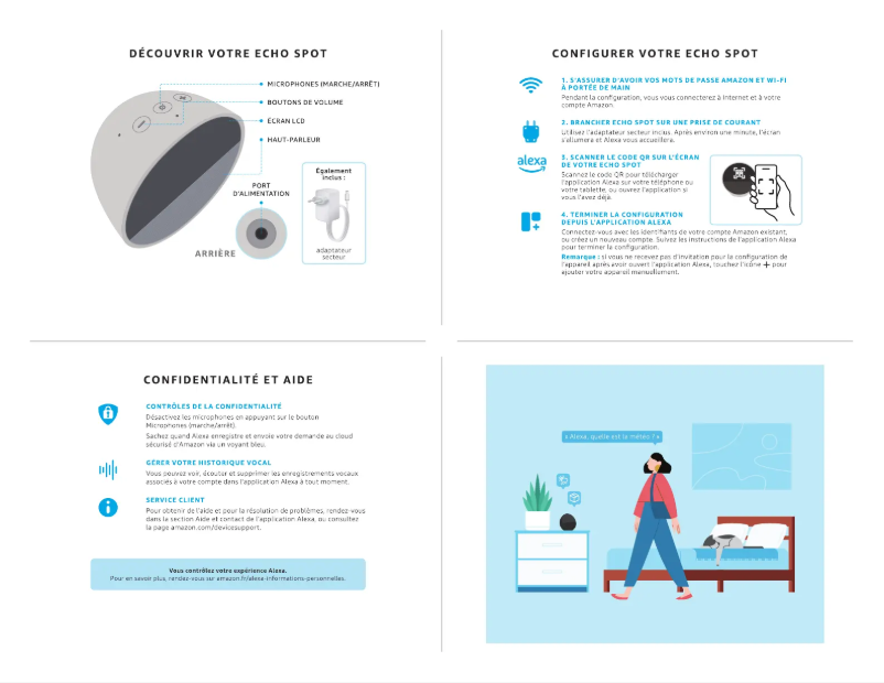 Page 1 de la notice Manuel utilisateur Amazon Echo Spot (2024)
