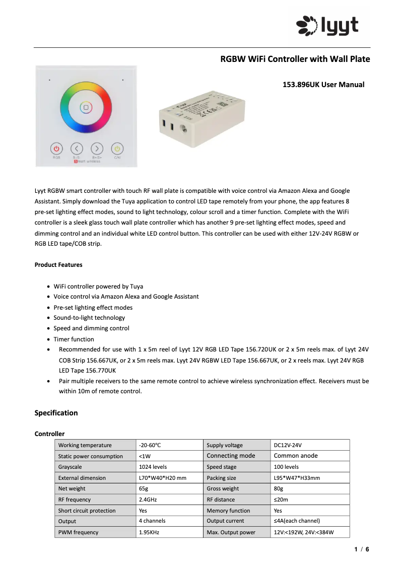 Page n°1 - Manuel utilisateur LYYT PS300-24