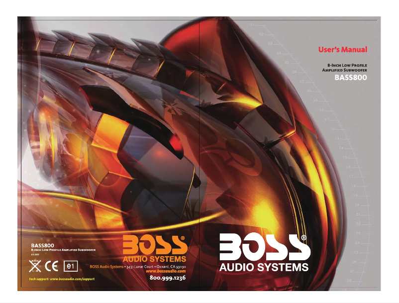 Image de la première page du manuel de l'appareil BASS800