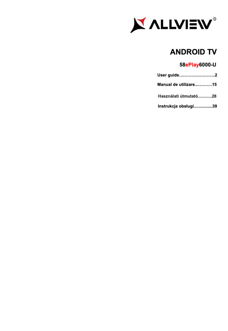 Image de la première page du manuel de l'appareil 58ePlay6000-U