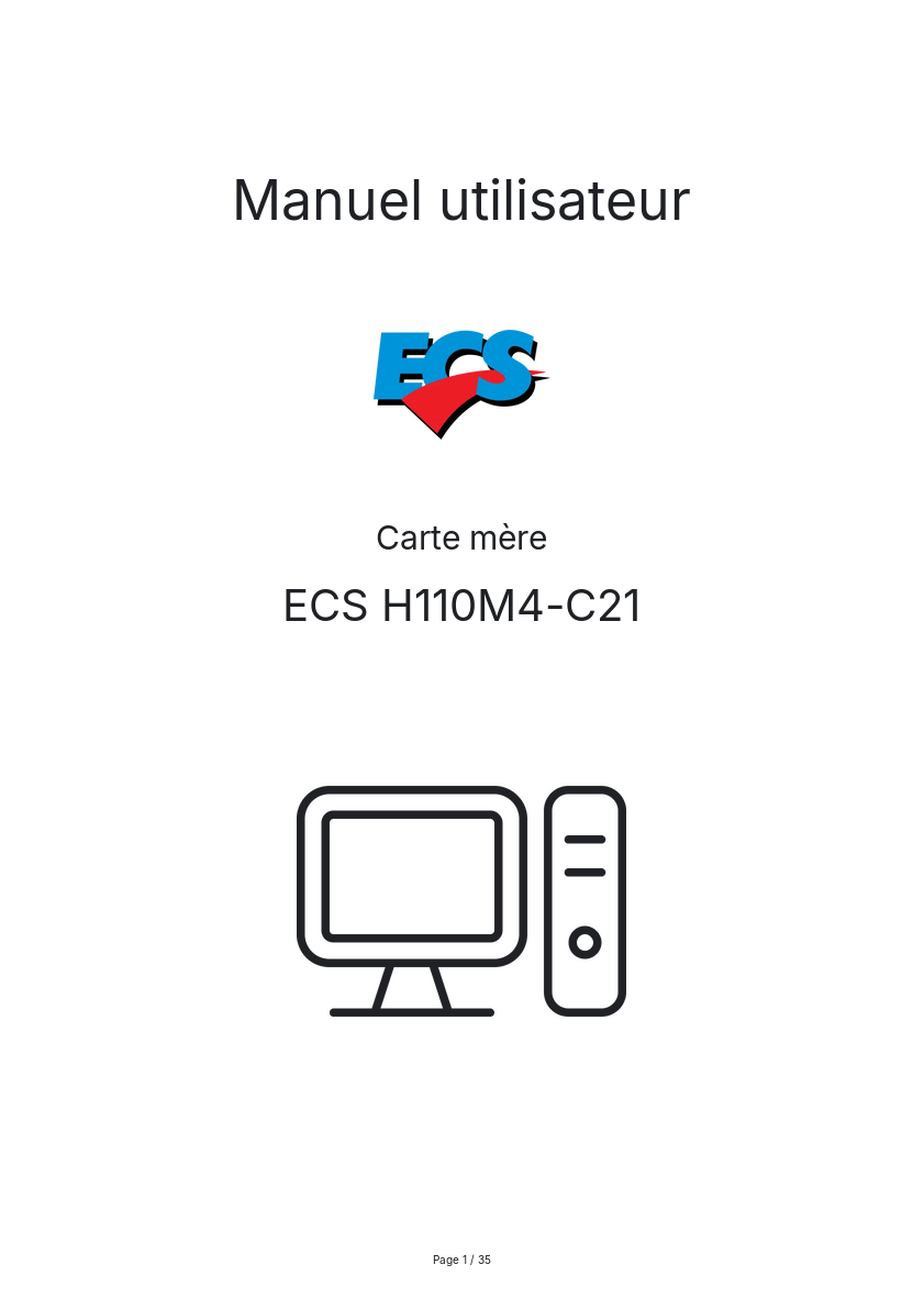 Page n°1 - Manuel utilisateur ECS H110M4-C21