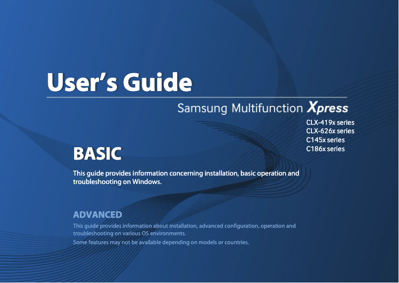 Page 1 de la notice Manuel utilisateur Samsung CLX-4195N