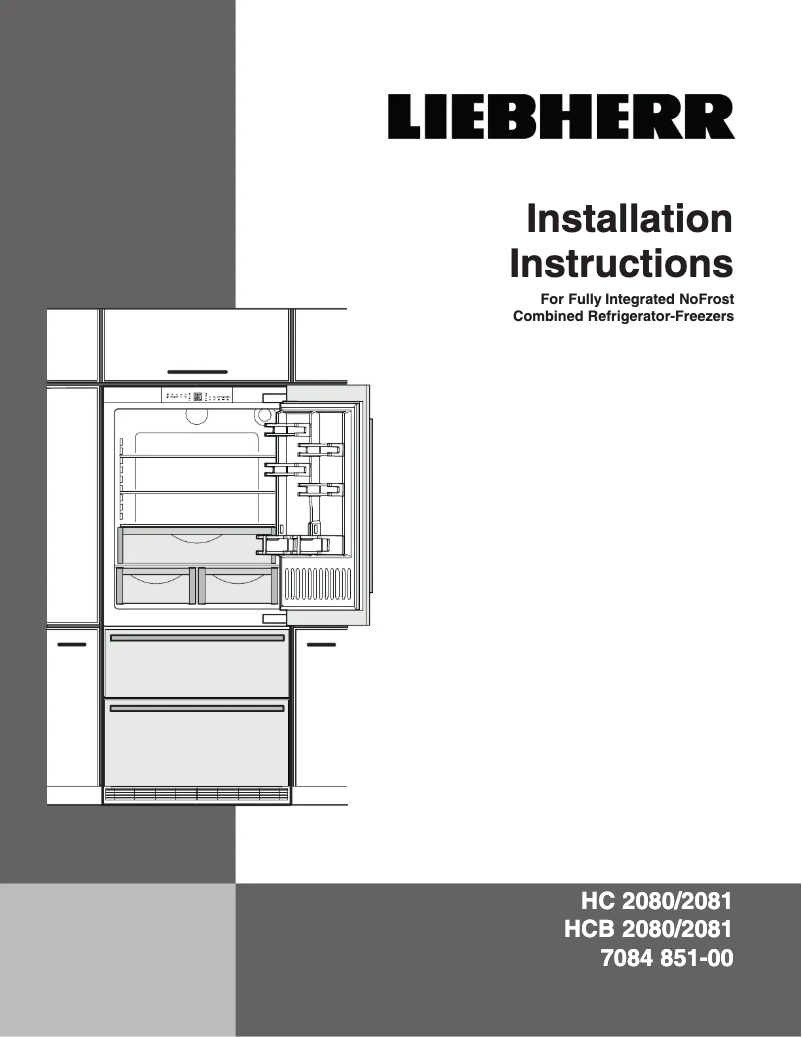 Page 1 de la notice Guide d'installation Liebherr HCB 2080