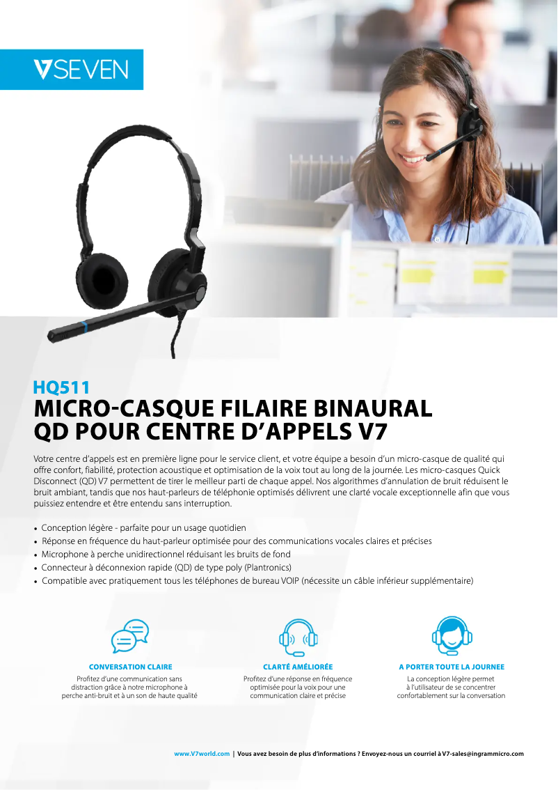 Página 1 del manual Ficha técnica V7 HQ511