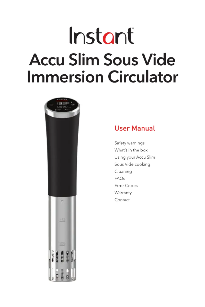 Page n°1 - Manuel utilisateur Instant Accu Slim Sous Vide Immersion Circulator