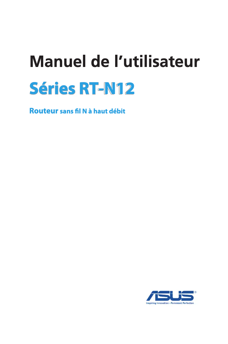 Image de la première page du manuel de l'appareil RT-N12HP
