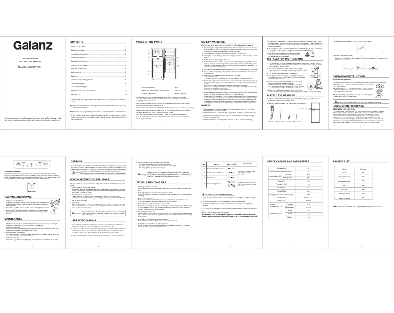 Page n°1 - Manuel utilisateur Galanz GLR10TRDEFR
