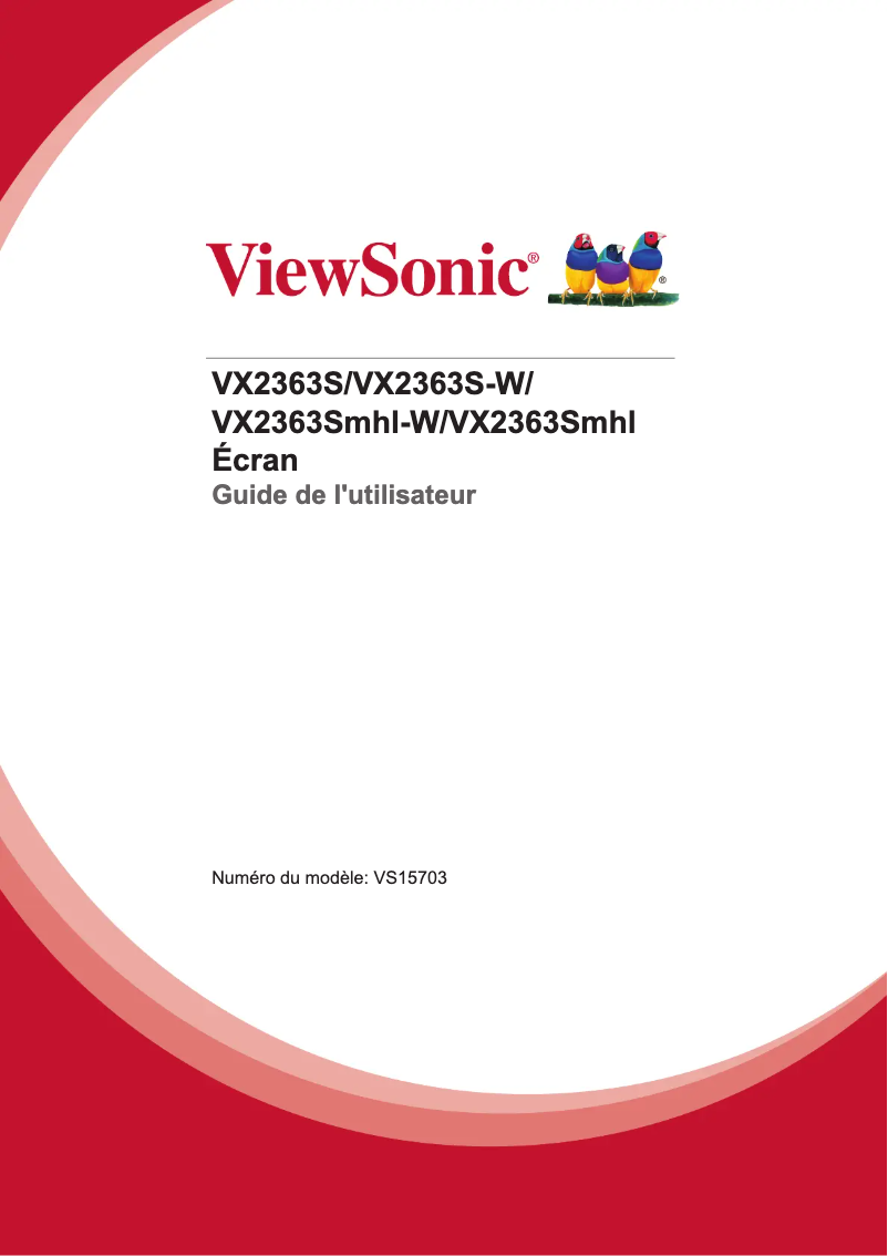Page n°1 - Manuel utilisateur Viewsonic VX2363SMHL