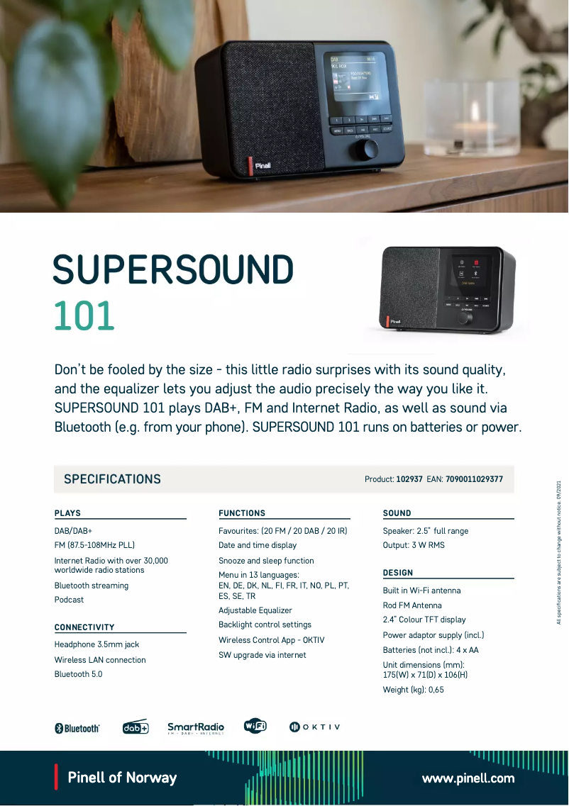 Image de la première page du manuel de l'appareil Supersound 101