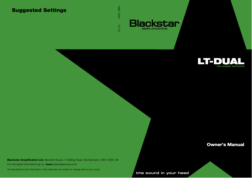 Page n°1 - Manuel utilisateur Blackstar LT-DUAL