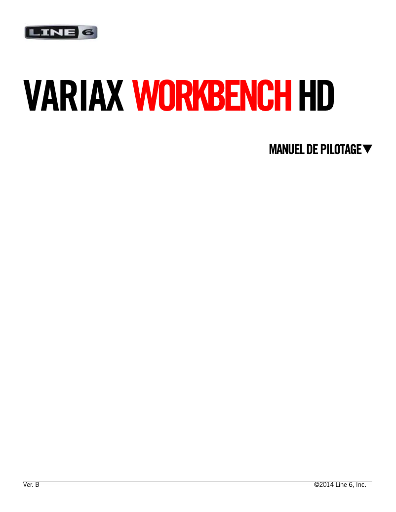 Page n°1 - Manuel utilisateur Line 6 James Tyler Variax JTV-69-US