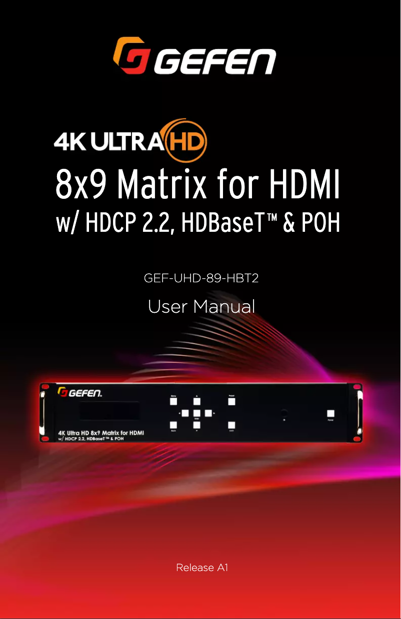 Image de la première page du manuel de l'appareil GEF-UHD-89-HBT2