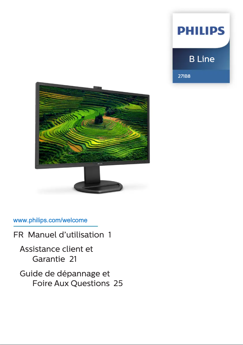 Page 1 de la notice Manuel utilisateur Philips 271B8QJKEB