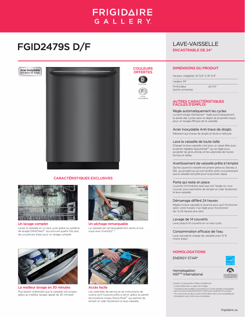 Image de la première page du manuel de l'appareil FGID2479SD