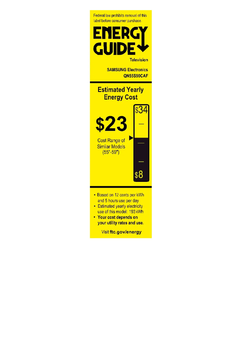 Page n°1 - Label énergétique Samsung QN55S90CAF