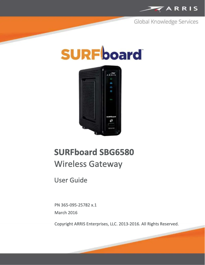 Image de la première page du manuel de l'appareil SURFboard SBG6580
