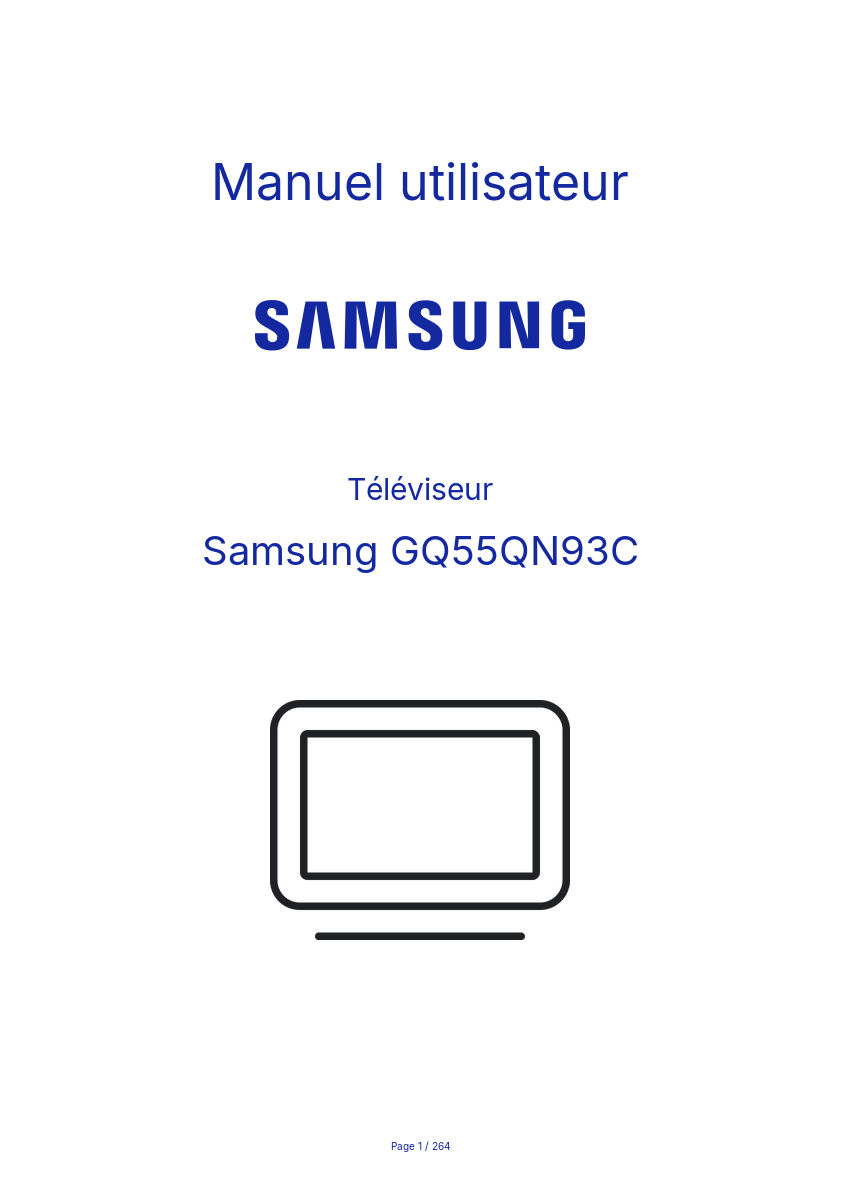 Page n°1 - Manuel utilisateur Samsung GQ55QN93C