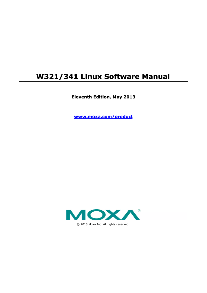 Page 1 de la notice Manuel utilisateur Moxa W321-LX