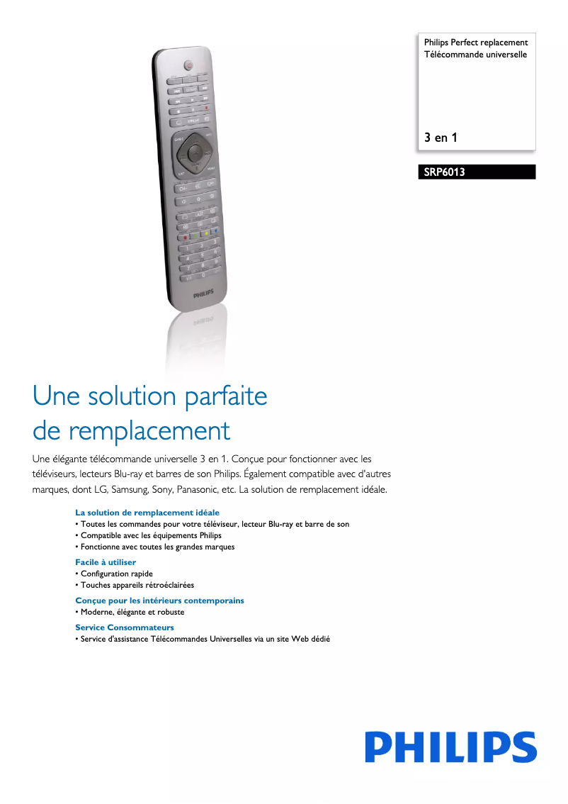 Image de la première page du manuel de l'appareil SRP6013