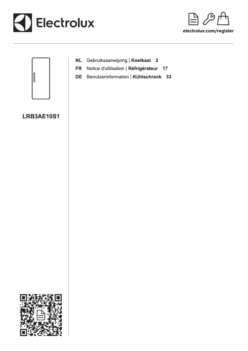 Page 1 de la notice Manuel utilisateur Electrolux LRB3AE10S1