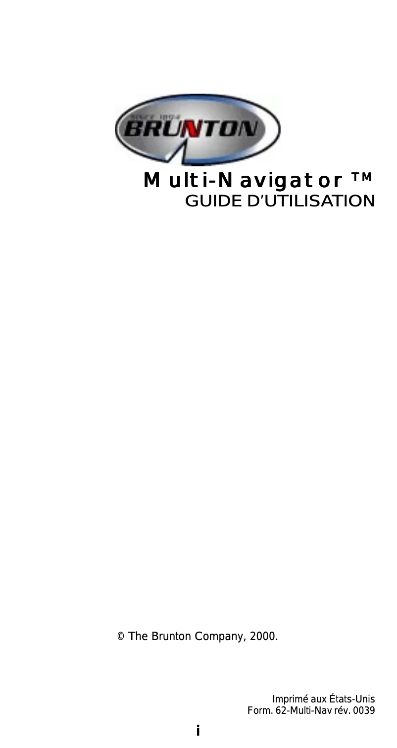 Image de la première page du manuel de l'appareil MultiNavigator