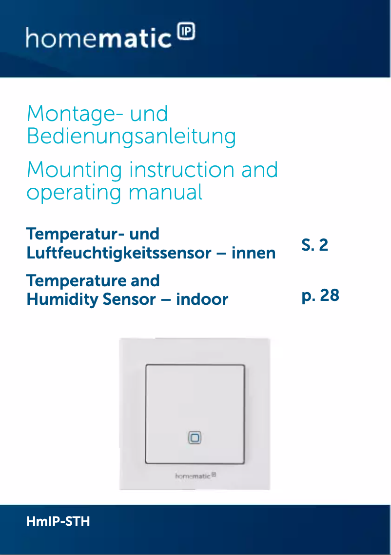 Page n°1 - Manuel utilisateur eQ-3 eQ-3 AG HmIP-STH