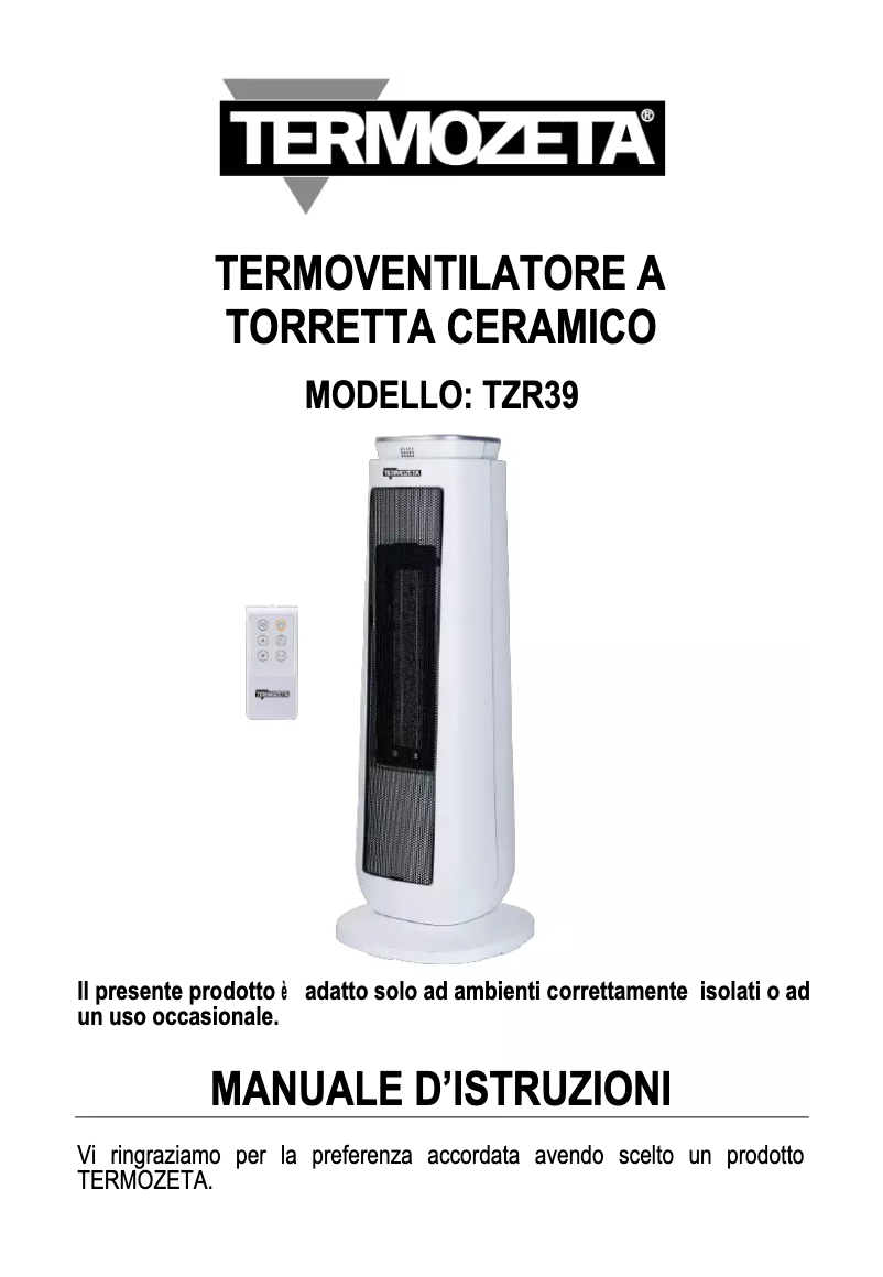 Page 1 de la notice Manuel utilisateur Termozeta TZR39