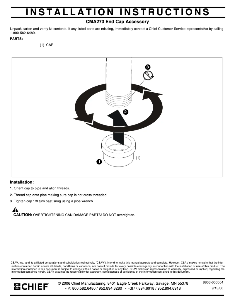 Image de la première page du manuel de l'appareil CMA273