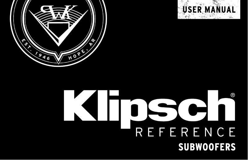 Page n°1 - Mode d'emploi Klipsch R-115SW