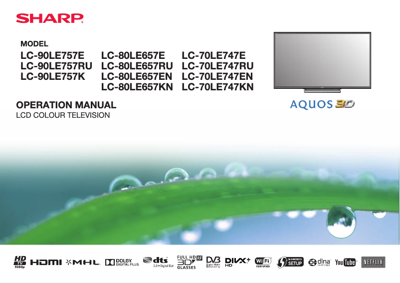 Page n°1 - Manuel utilisateur Sharp LC-80LE657E