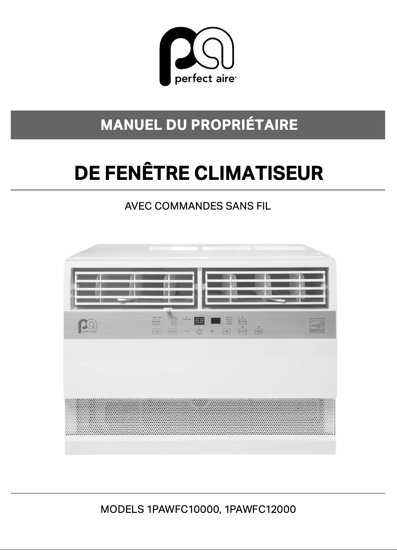 Page 1 de la notice Manuel utilisateur Perfect Aire 1PAWFC12000