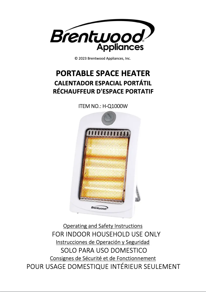 Página 1 del manual Manual de usuario Brentwood H-Q1000W