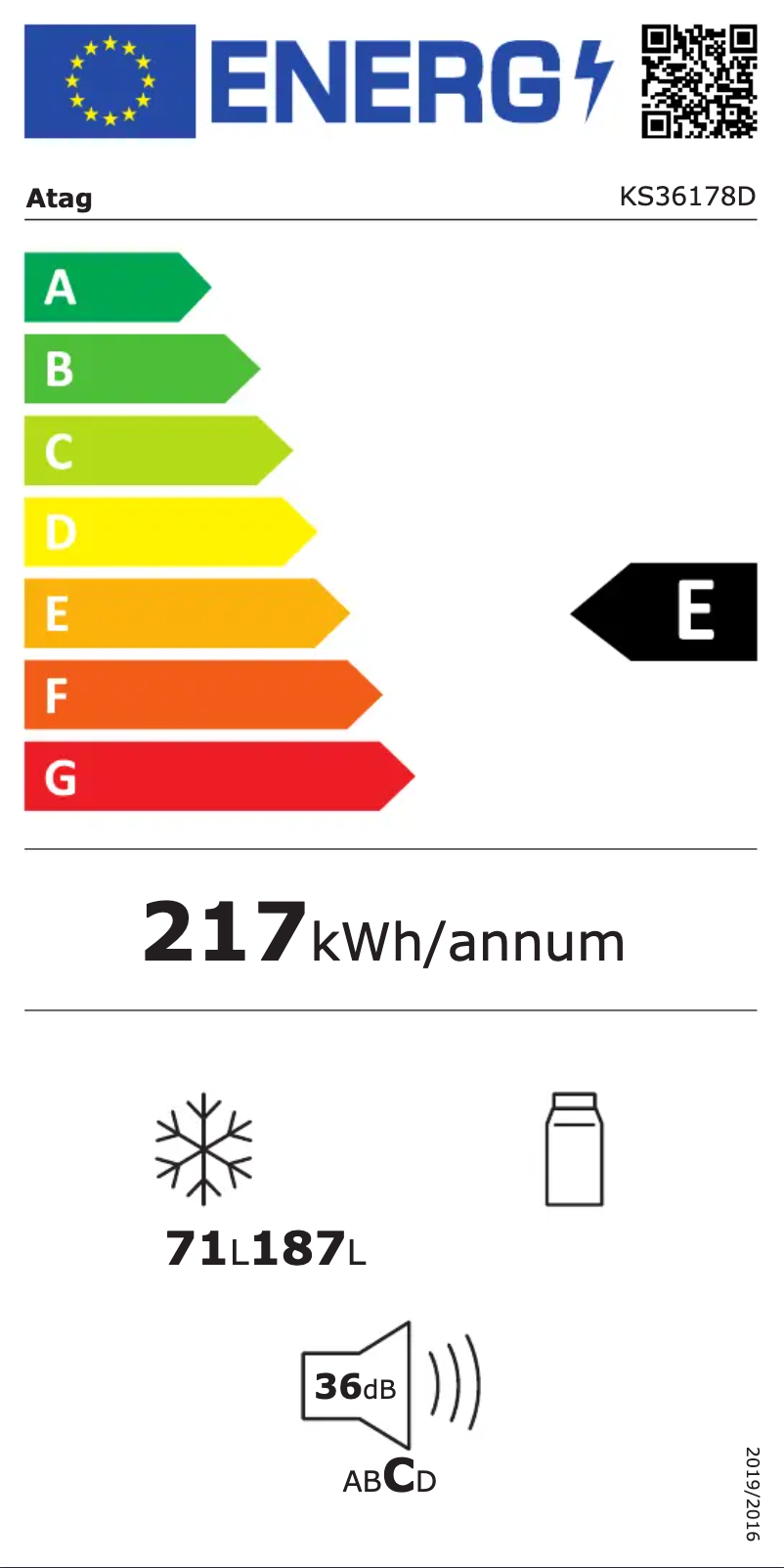 Page 1 de la notice Manuel utilisateur Atag KS36178D