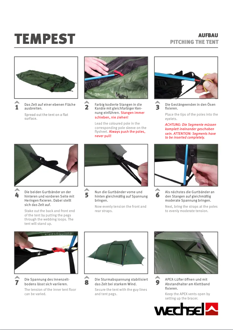 Page n°1 - Manuel utilisateur Wechsel Tempest 3
