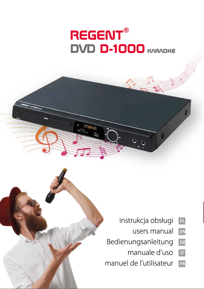 Image de la première page du manuel de l'appareil Regent DVD D-1000k karaoke
