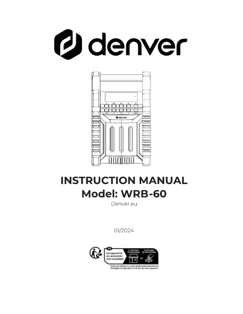 Página 1 del manual Manual de usuario Denver WRB-60