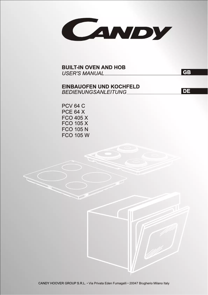 Page 1 de la notice Manuel utilisateur Candy PCV 64C