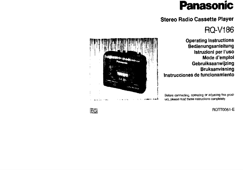 Page 1 de la notice Manuel utilisateur Panasonic RQ-V186