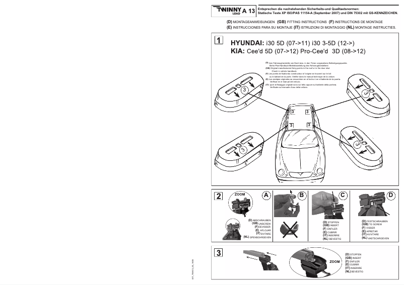 Image de la première page du manuel de l'appareil A 13