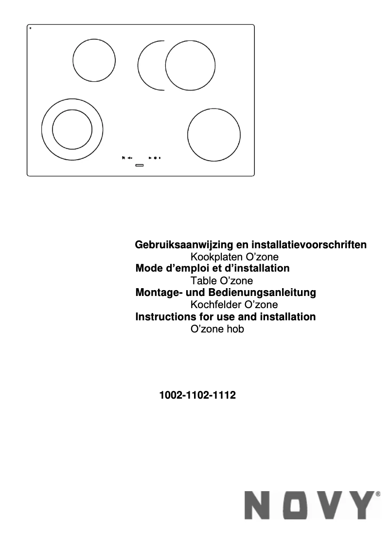 Page n°1 - Manuel utilisateur Novy 1112