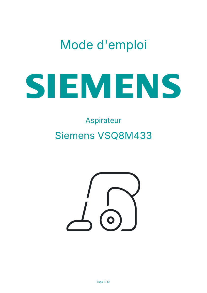 Page n°1 - Mode d'emploi Siemens VSQ8M433