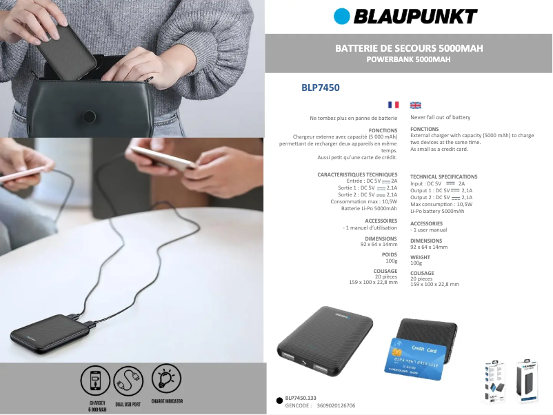 Image de la première page du manuel de l'appareil BLP7450