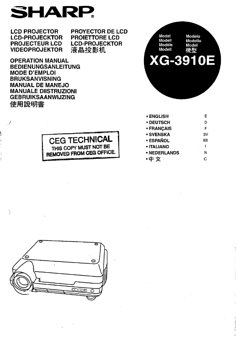 Image de la première page du manuel de l'appareil XG-3910E