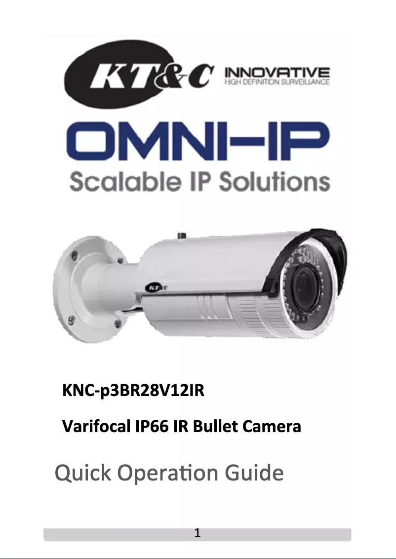 Page n°1 - Manuel utilisateur KT&C KNC-P3BR28V12IR