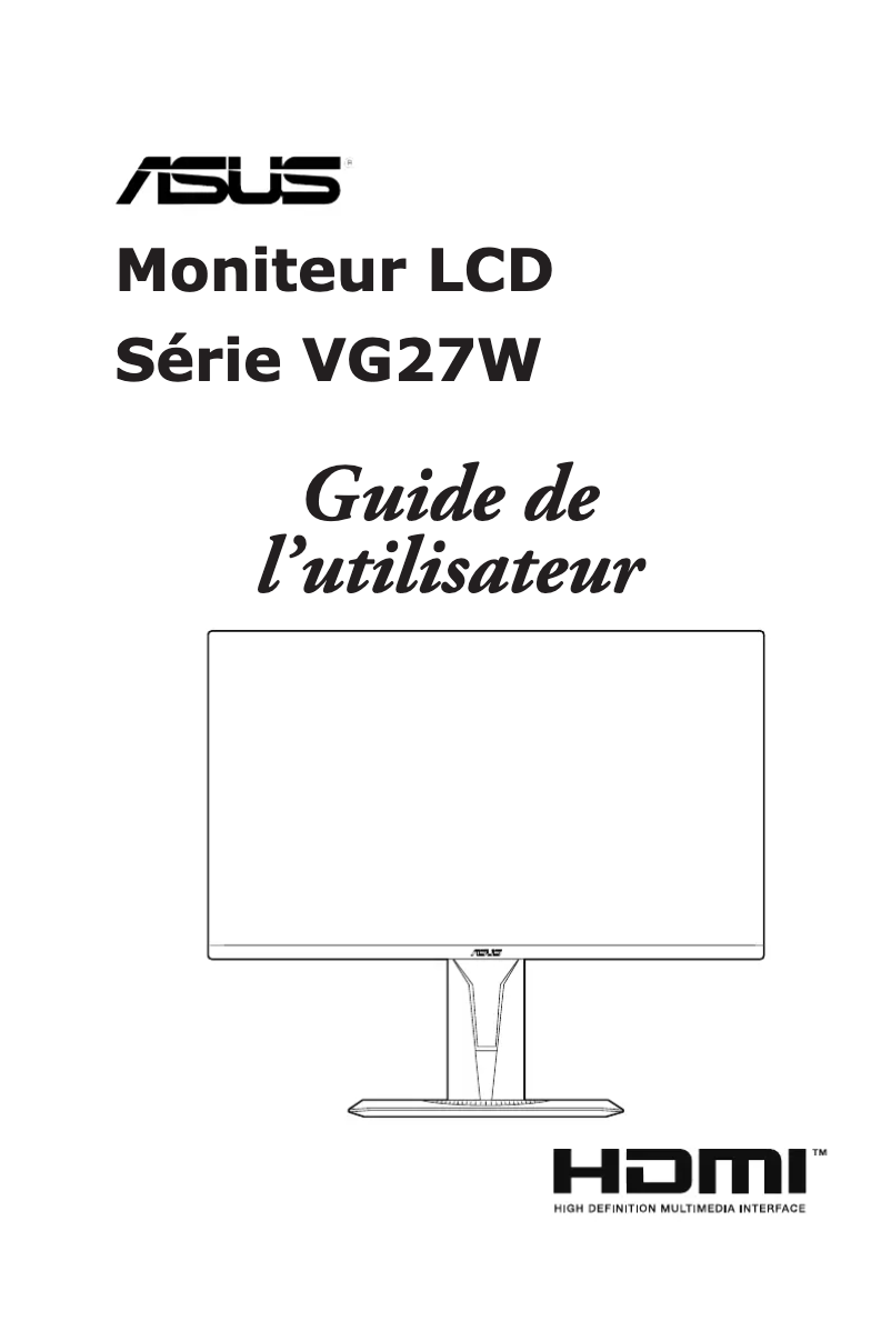 Page n°1 - Manuel utilisateur Asus TUF Gaming VG27WQ