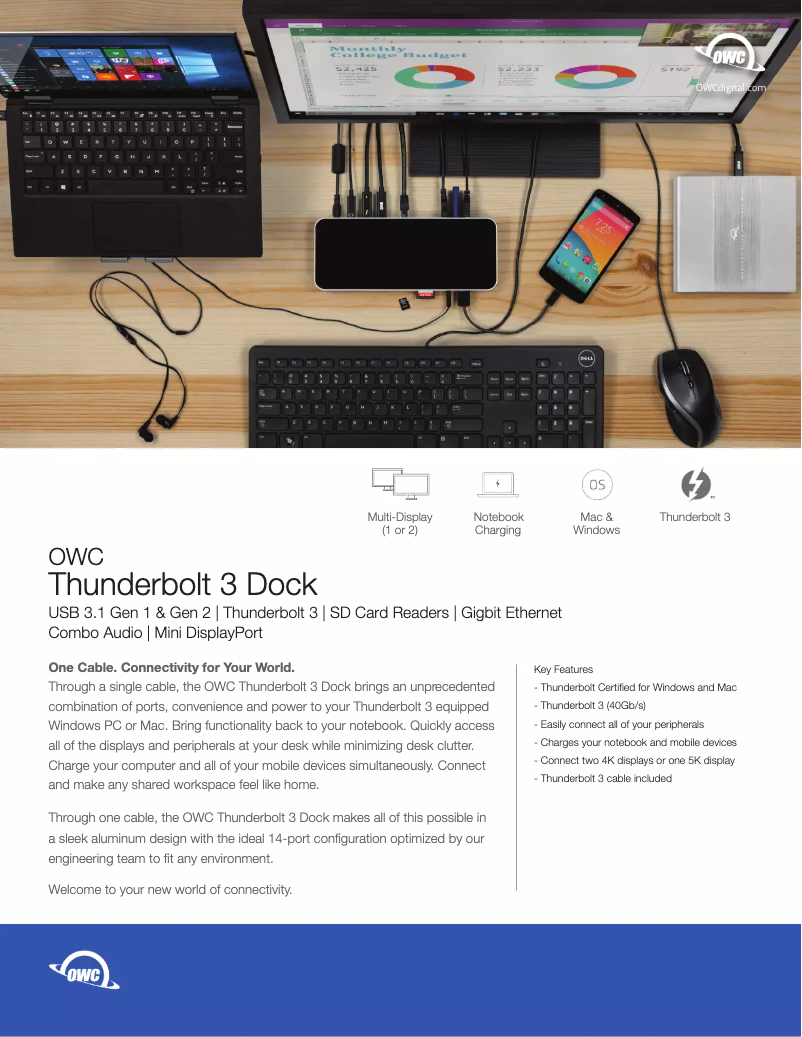 Page n°1 - Fiche technique OWC Thunderbolt 3 Dock