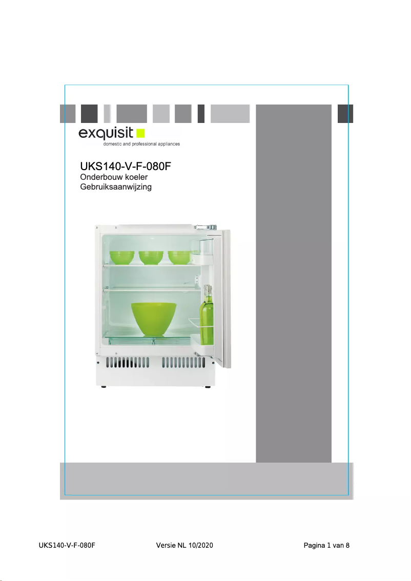 Page 1 de la notice Manuel utilisateur Exquisit UKS140-V-F-080F